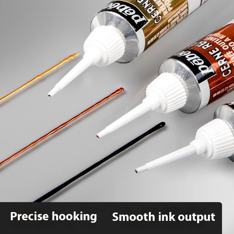 Acrylic Glass Paint Relief Texture Pigment DIY Hand Painted 20ml Hook Line Tool Styling Pen Painting Art Supplies for Glass