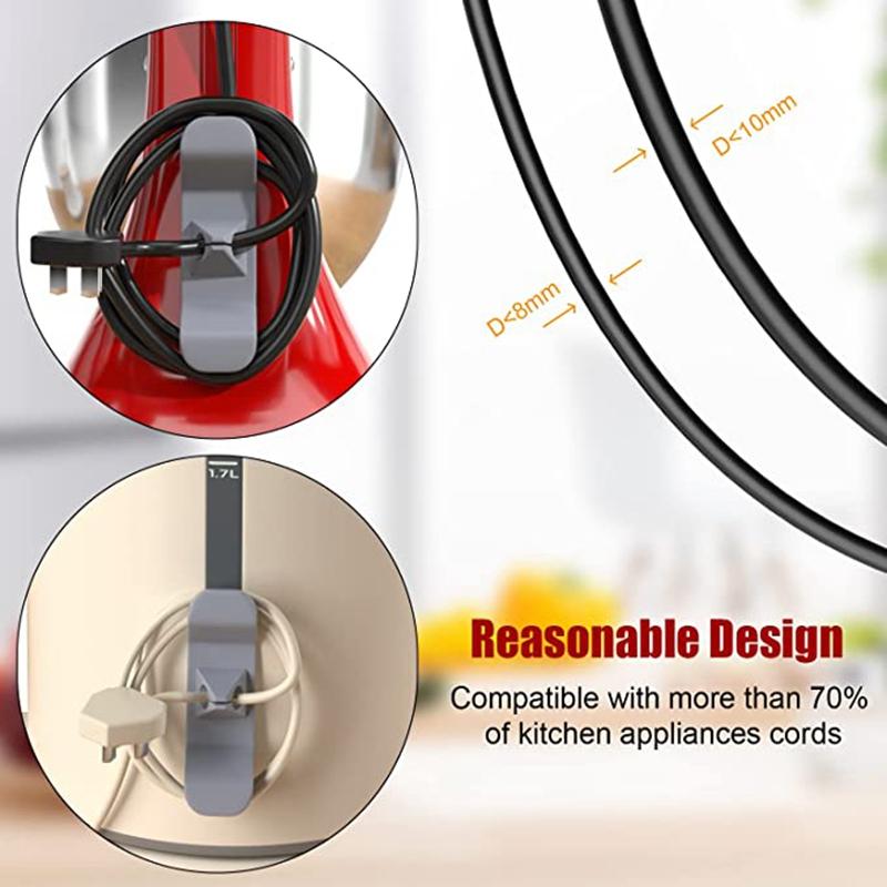 2Pcs Kitchen Storage Cord Wrapper Cable Cord Wire Organizer Cable Holder Clip Winder for Charging Data