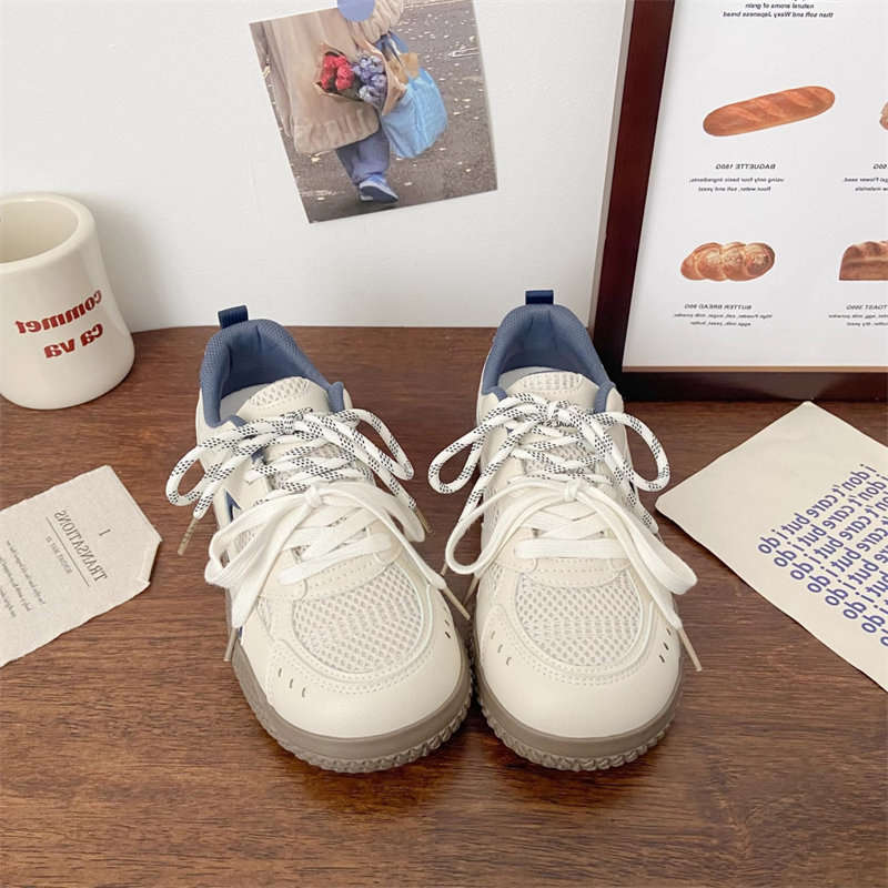 

Летние сетчатые дышащие моральные тренировочные туфли универсальные шикарные туфли с круглым носком уродливо милые студенческие спортивные кеды 40 синий