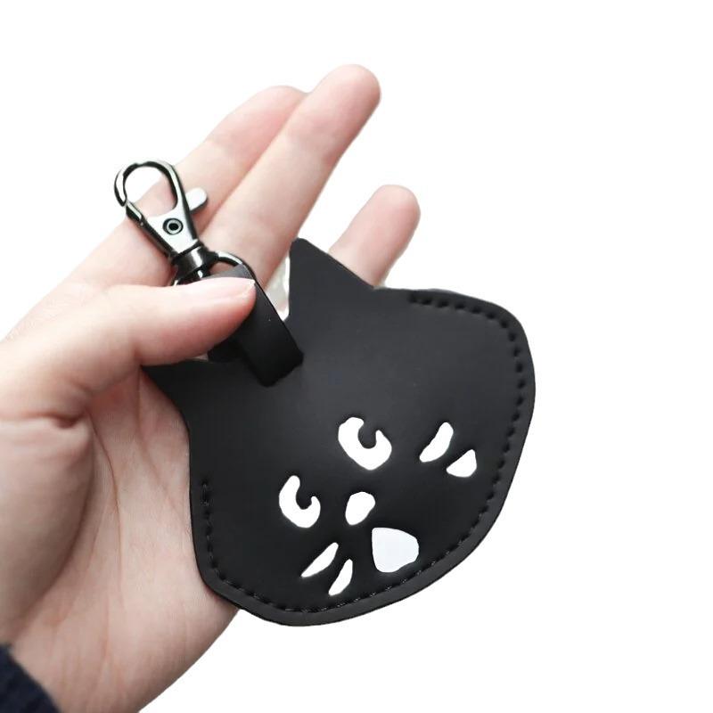 Breloc cu pisică surprinsă: Husă cheie auto unisex și pandantiv drăguț pentru geantă de depozitare