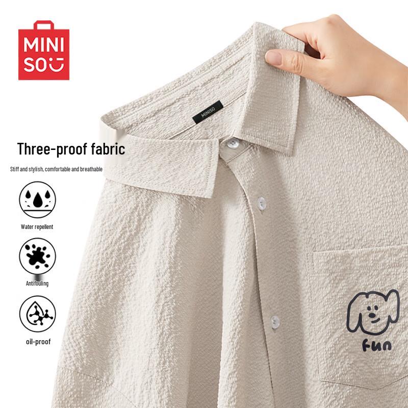 MINISO Men s Textured Short Sleeve Shirt XL