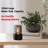 Difusor de Aroma com Grande Capacidade de Tanque de Água de 120ml Umidificador de Ar Portátil Elétrico USB Purificador de Ar com Luz de Vela