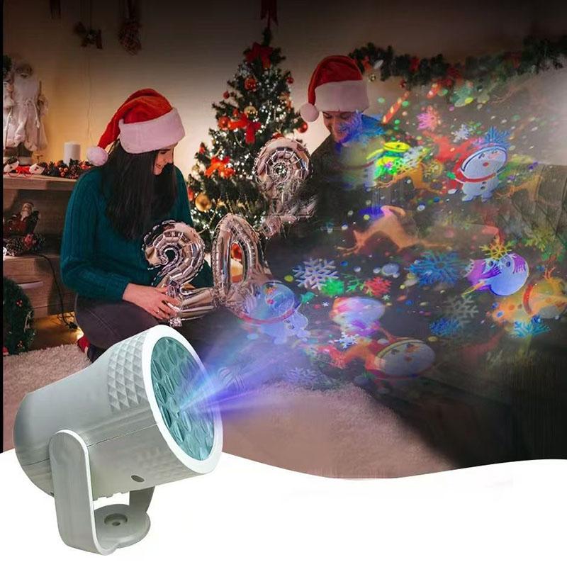 Christmas Ocean Projector Night Light Cartoon LED Lamp for Kids Bedroom Festival Party Stage Atmosphere Light