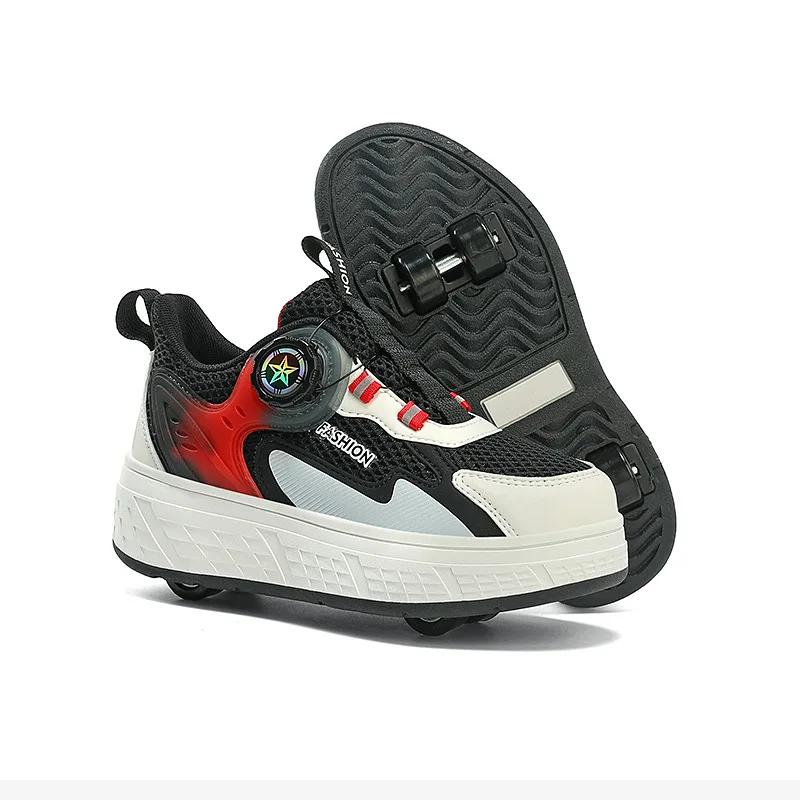 

NEW Speed Roller Skate Shoes for Boys and Girls Racing Roller Skates for Kids 4 Wheels Children s Ice Skating Sneaker with Wheel 30
