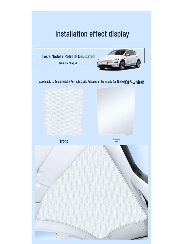 Tesla Model Y/3 Silicone Suede Sunroof Shade – Heat-Insulating Sun Visor