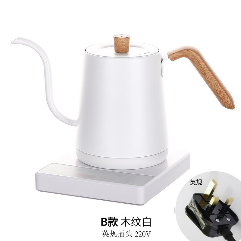Titanium Silver Gray Gooseneck Kettle Electric Kettle Temperature Control Coffee Pot Stainless Steel Slender Spout Tea Kettle