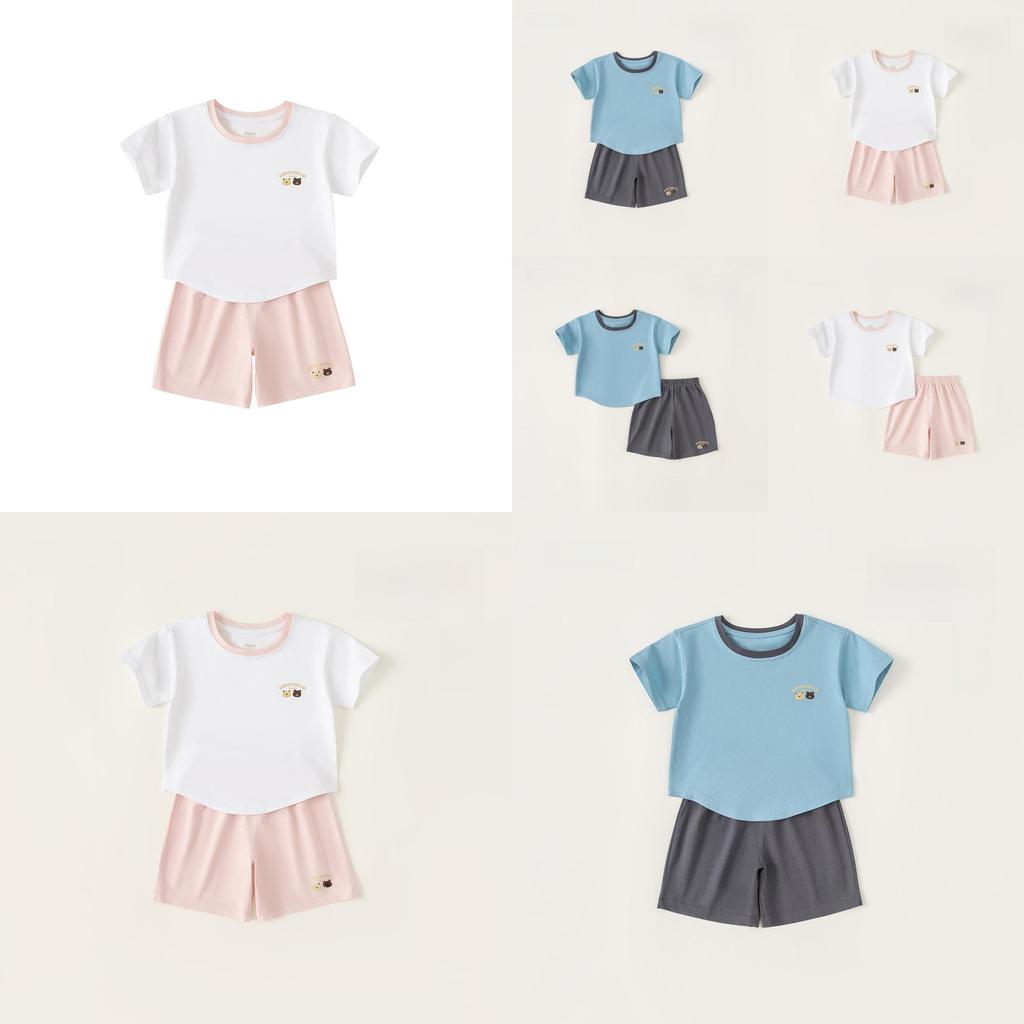 Childrens Summer Pajama Set With Cartoon Prints For Boys And Girls