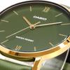 CASIO Quartz Mens Watch MTP-VT01GL-3B Gold Green Leather Band Overseas Model