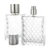 100ml Square Grids Portable Clear Travel Refillable Perfume Glass Empty Bottle