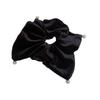 High-End Velvet Black Hair Tie - Versatile Autumn/Winter Bun Accessory for Women