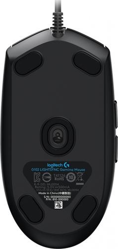 Logitech G102 LIGHTSYNC Wired Gaming Mouse, USB, 8000 DPI, Black