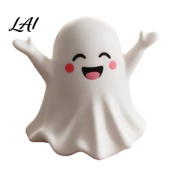 Cute Ghost Pen Holder Halloween Holder Mini Figurine Desk Decor Funny Decor Pencil Stand Ornament Creative Office Organizer Gift for Friends