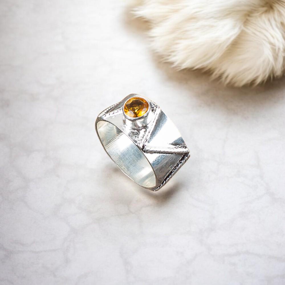 Citrine Gemstone 925 Sterling Silver Jewelry Handmade Designer Ring For Her RR-15-5