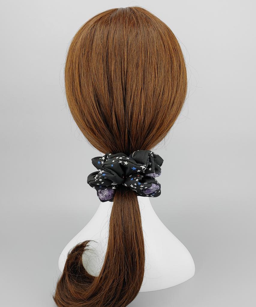 Maia Milky Way Star Jacquard Hair Scrunchie-Purple
