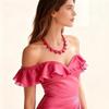 Love Heart Women Clavicle Chain Choker Sweater Chain Colorful Acrylic Necklace  Spring Summer