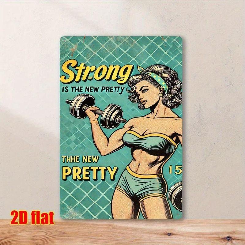 Gym Motivation Metal Tin Sign Fitness Weightlifting Dumbbell Wall Art Decor Home Gym Garage Man Cave Poster Painting