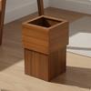 Quadratischer Holzmülleimer Offene Oberseite Zweiteilige Müllbox Papierkorb S Nussbaum