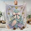 1pc Christmas Tree Snowflake Star Printed Blanket, Holiday Decor, Multi-Size Available, Autumn Thanksgiving Christmas Nap Blanket, Suitable for Living