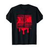 Red Art Pattern Short Sleeve Pattern T-Shirt Bloodstained Dollar Print Design Casual Crew Neck Breathable Comfortable Black