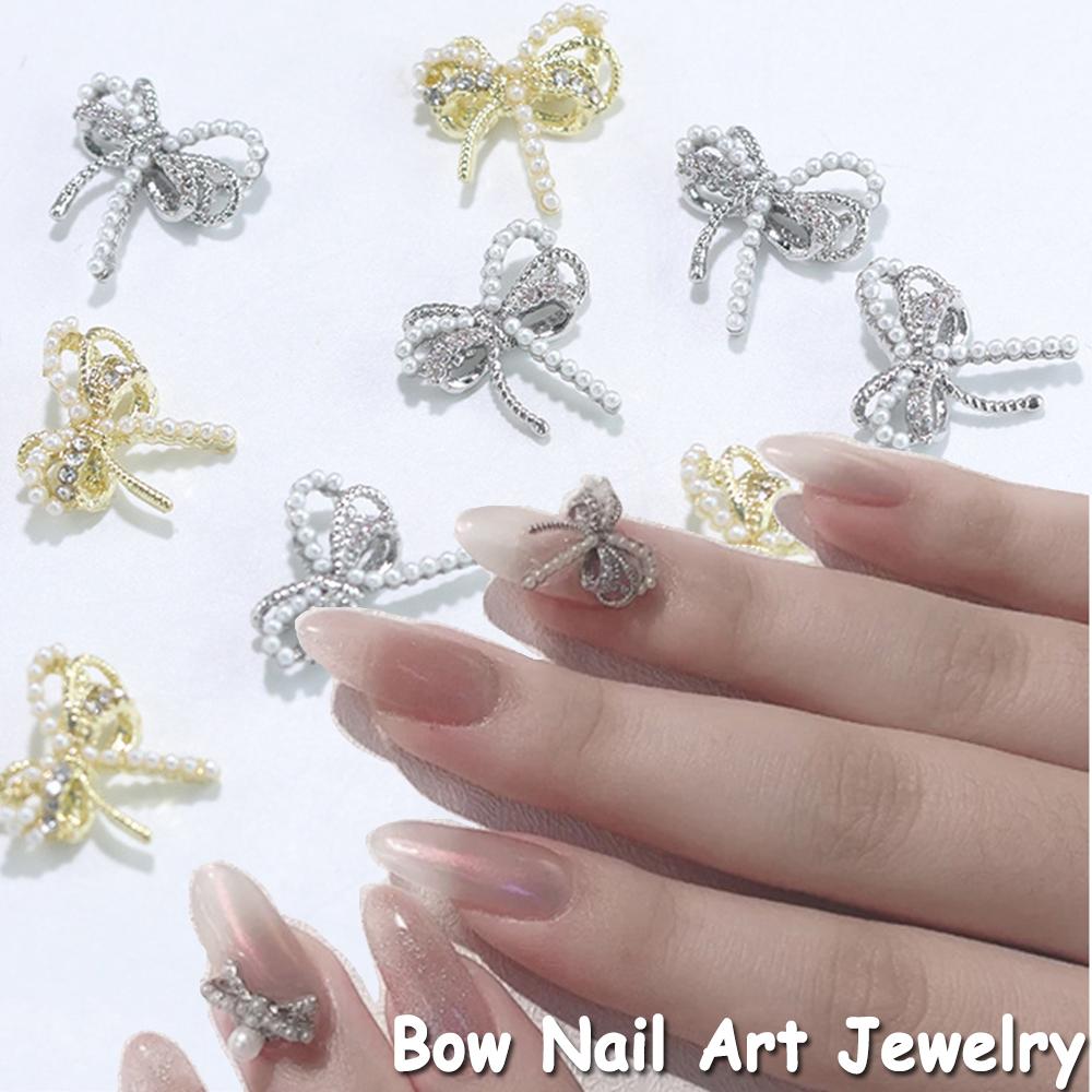 

Charms Crystal 3D Bowknot Metal DIY Nail Art Decorations Manicure Nail Rhinestones Bow Nail Jewelry