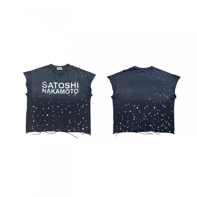 Mens Oversized Cotton T-Shirt With Satoshi