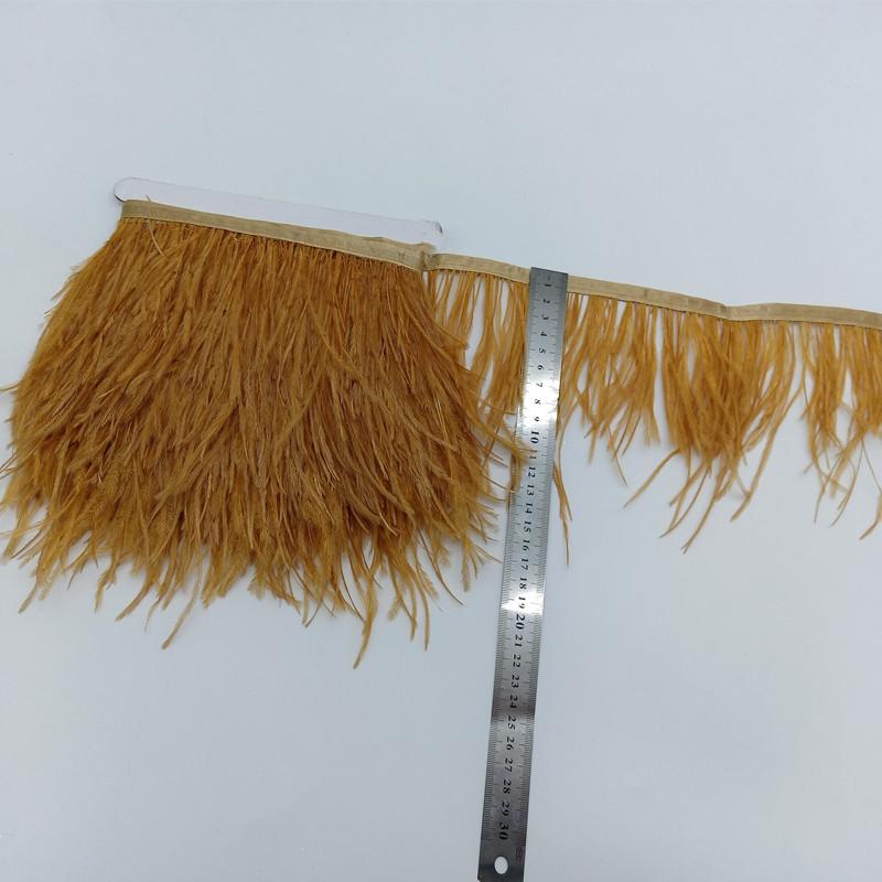 Feather1meter Dyed Colorful Ostrich Feathers Trim Ribbon for Dress Clothing Decoration Sewing Needlework Handicraft Accessories10-15cm
