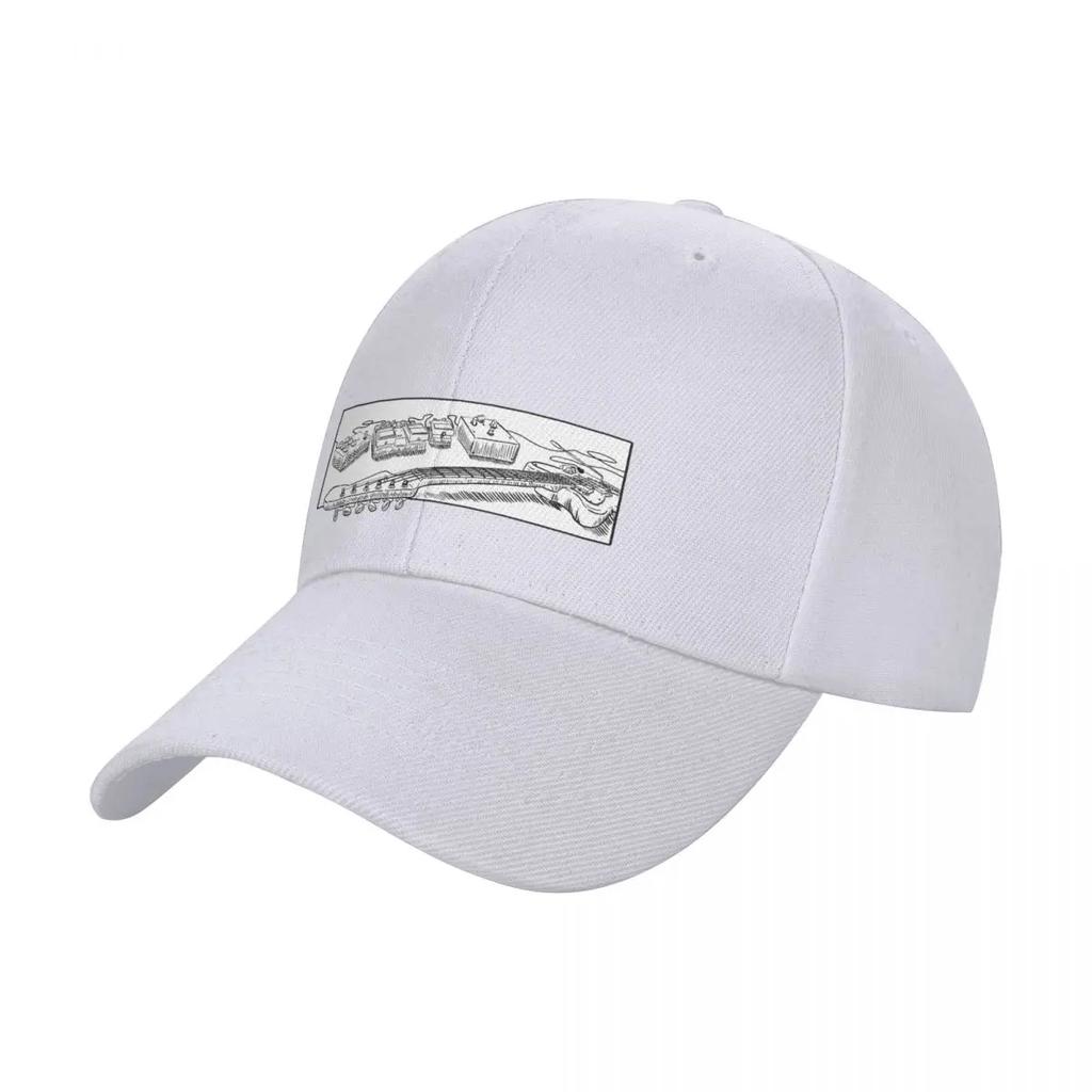 Guitar and Pedals Black and White Baseball Cap New In The Hat Fashionable Thermal Visor For Girls Mens