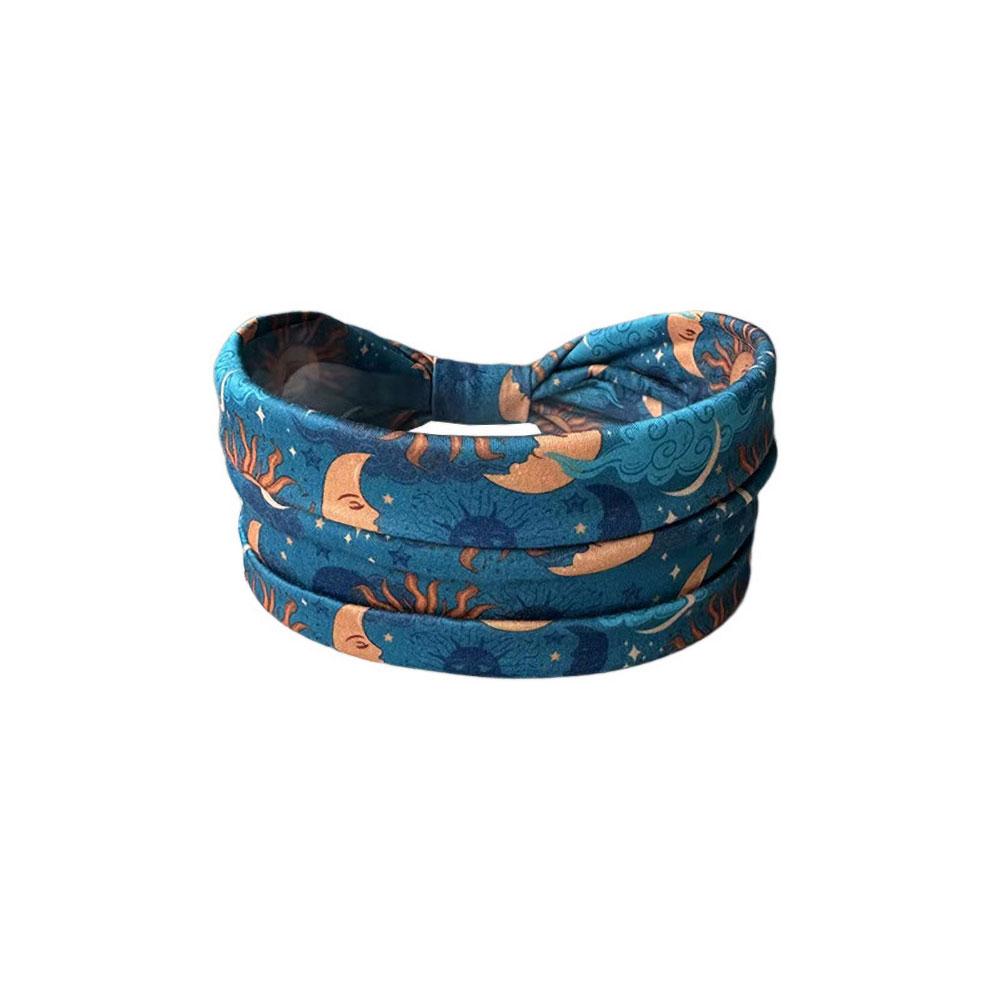 Bohemian Print Knot Turban Headband Soft Elastic Yoga Hair Bandana For Women Men Hair Accessories