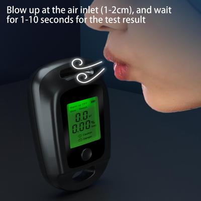 Probador Portátil de Tipo Soplado Manual de Alta Precisión Alcoholemia Digital Recargable por USB