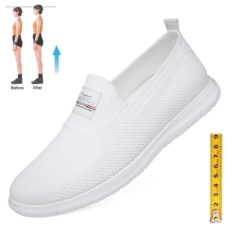 Men Sneakers Elevator Shoes Height Increase Shoes Height Increase Insole 5CM Heightening Sport Black White Casual Loafer Fashion