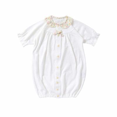 De In Tenjiku Tuck Jacquard Petit Flower All Snap Baby Clothes [Cream Coco] [Made Japan] Spring/Summer Two-Way [Crotch Replacement/2-Way] 25-43111
