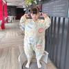 Baby Cotton Sleepsuit With Legs Separated Warm Pajamas Toddlers Fall Winter Unisex Home Wear