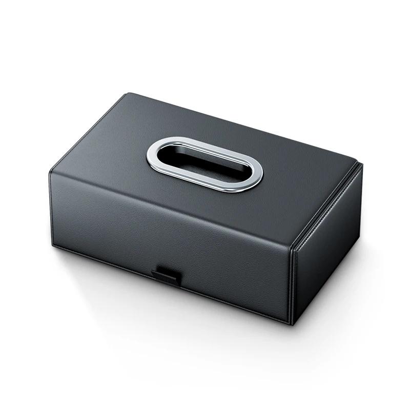 

Universal Car Handrail Tissue Box PU Leather Automatic Seat Rear Suspension Tissue Box Sun Visor Paper Tissue Box Fixed Belt