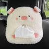 Cartoon Plush Car Tissue Box for Armrest: Cute Hanging Paper Dispenser and Interior Decoration