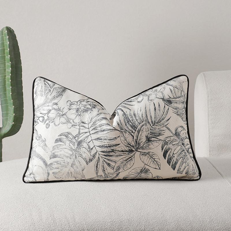 Pillowcase Chic Only Black And White Floral Throw Pillow Covers For Living Room Bedroom And