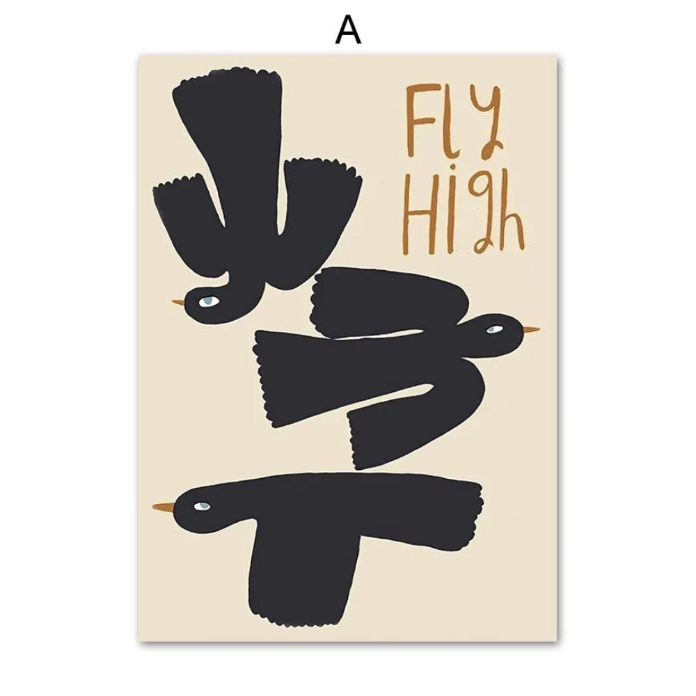 Poster con Coniglio, Topo e Oca stile Cartone Animato Boho, Arte da Parete per Nursery, Pittura su Tela, Poster Retro Nordico, Quadro da Parete, Decorazione per Stanza di Bambini
