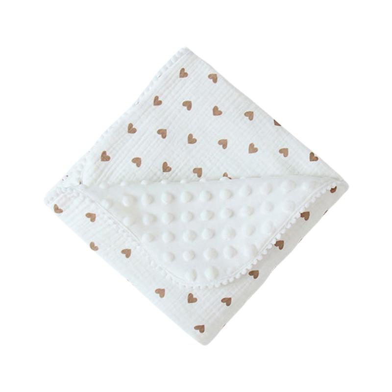 

Baby Blankets Boys Girls Quilts Dotted Fleece Backing Soft Nursery Blankets Bed Throws for Newborns Unisex 0-3 Year