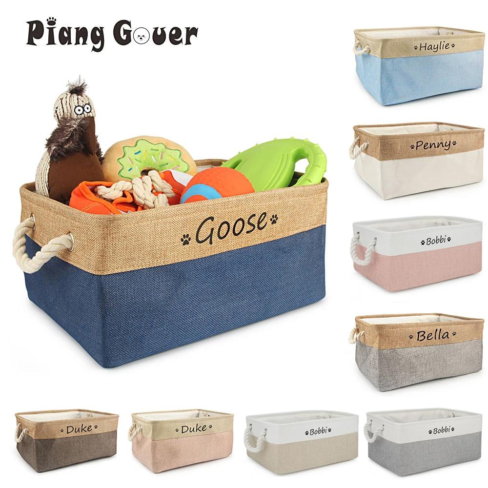 Cesto Portagiochi Cane con Nome Personalizzato Scatola Pieghevole Gatto Animale Domestico Stampa Cesti Portaoggetti ID Personalizzati Per Vestiti Accessori Animali Domestici