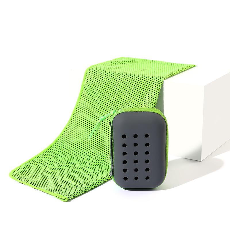 Quick Drying Cooling Towel Soft Breathable Chilly Sweat Absorption Cold Towel With Storage Box Sports Running Yoga Gym Club