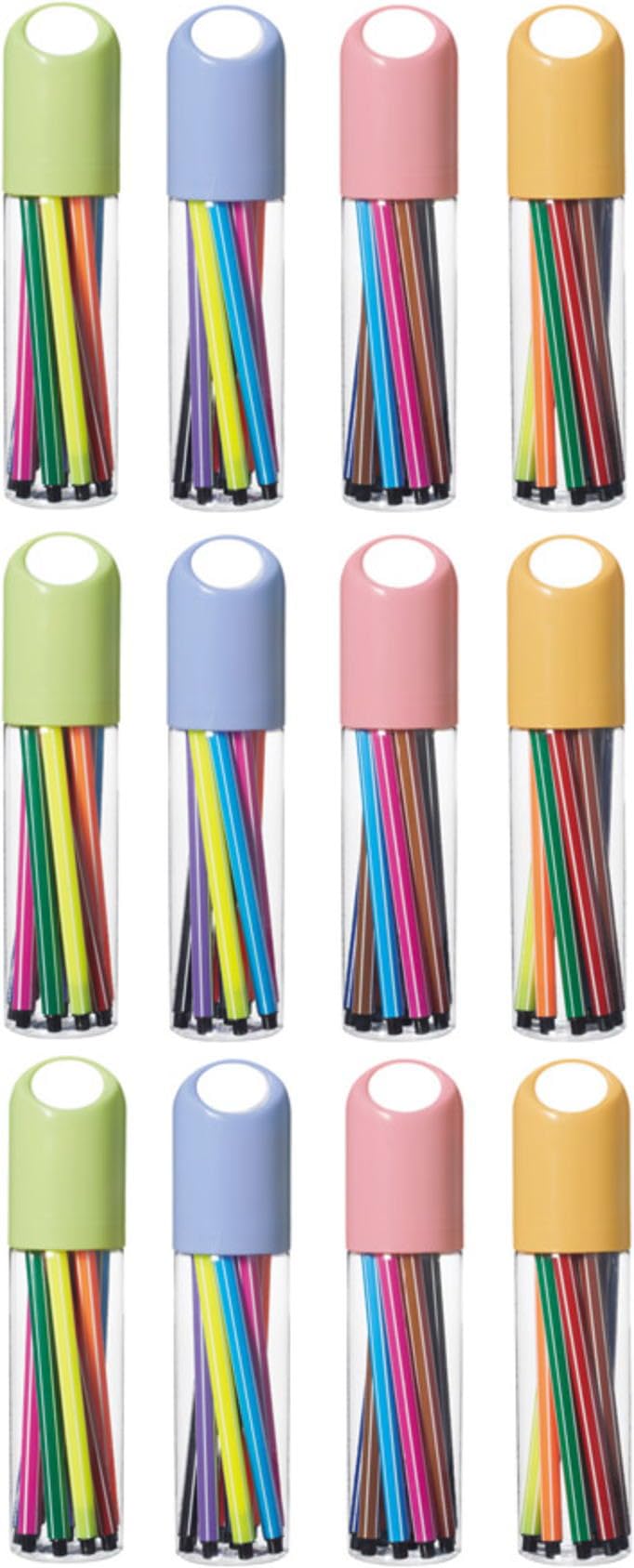 

Набор из 12 цветных ручек во флаконах Цвета в упаковке Красочный Идеально подходит в качестве сувенира за участие или подарка для общественных видов спорта, бинго, школы или переезда