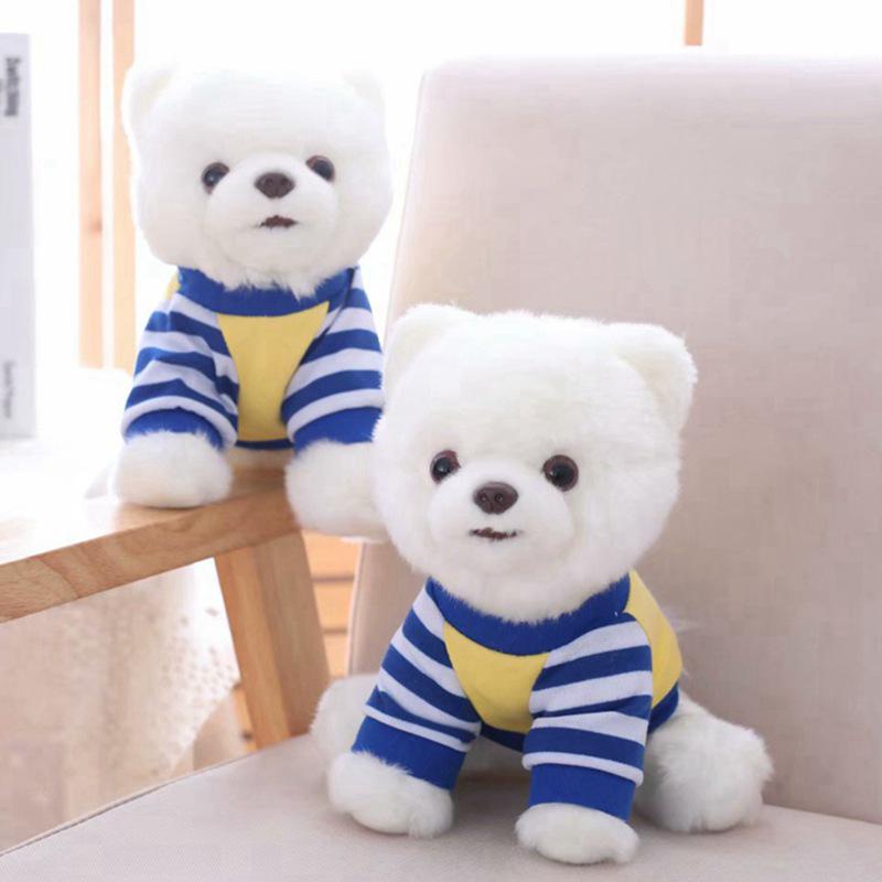 Adorable Pomeranian Puppy Plush Toy In Clothes - Cute Stuffed Animal Pillow for Kids' Birthdays