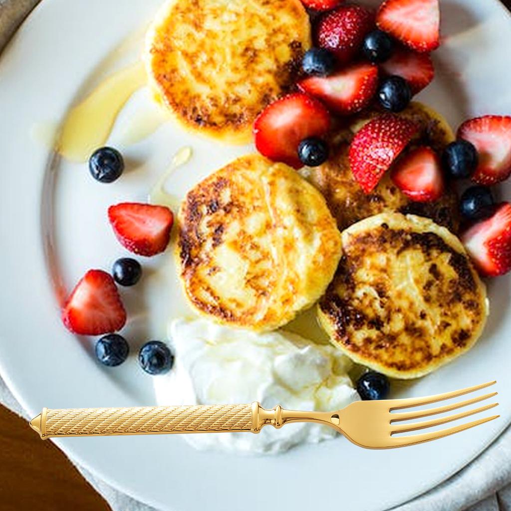 Złoty Wzór Lina Konopna Zestawy Sztućców ze Stali Nierdzewnej Nóż Łyżka Widelec Łyżeczka do Herbaty Widelec Deserowy Hotel Pełna Zastawa Stołowa Serwis Stołowy