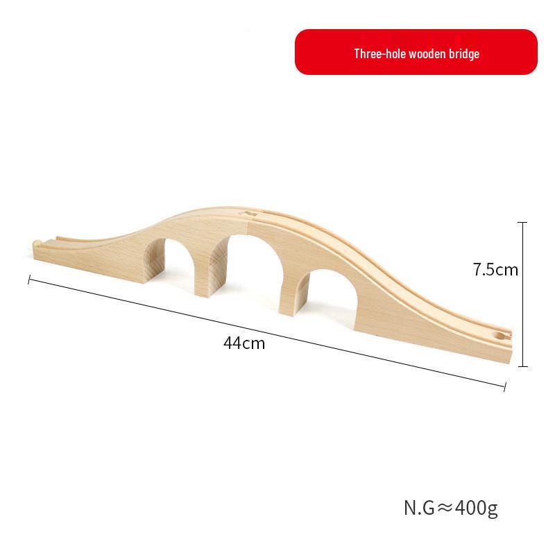 Magnetic Wooden Train Bridge Blocks for Kids - Compatible with All Brands