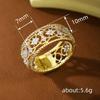 Elegant lady925Pure silver ring inlaid with moissanite, engraved with golden hollow vintage patterns, a versatile vintage women's ring that makes an