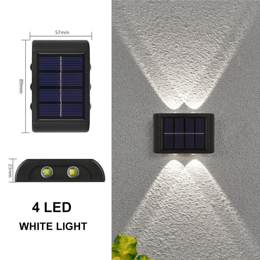 4/6/8/10LEDs Solar Wall Lamp Yard Street Decor Light Outdoor Waterproof Up and Down Luminous Lighting Garden Landscape Lamp