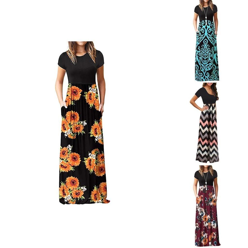 Stunning Women Boho Floral Long Maxi Dress For Cocktail Parties And Summer Events