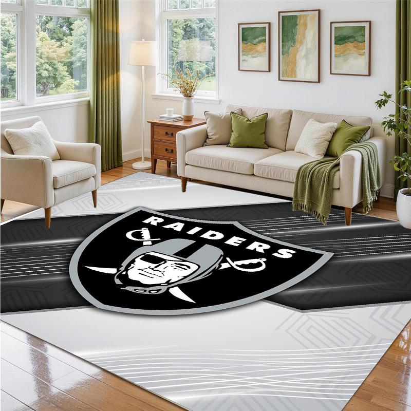 Las Vegas Raiders Design Crystal Velvet Rug Soft Decorative Mat for Bedroom Entrance