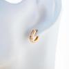 European Classic Women's Large Gold-Plated Hoop Earrings with Rhinestones - Lightweight, Fashionable, Luxurious Studs