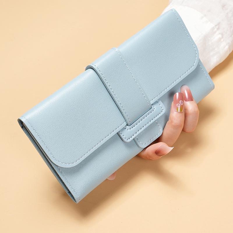 Korean Style Women's Tri-Fold Leather Wallet with Coin Pocket - Fresh, Multifunctional Fashion Accessory.