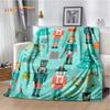 Christmas Tree New Year Nutcracker Cartoon Fairy Tales Blanket,Soft Throw Blanket for Home Bedroom Bed Sofa Cover Child Gift